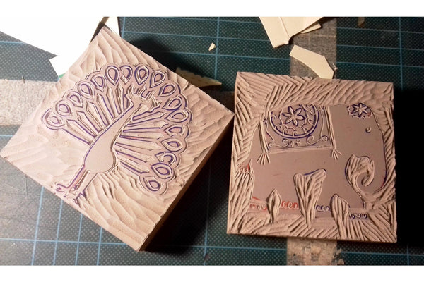 190406|6th April|Lino Block Carving with Monoprint