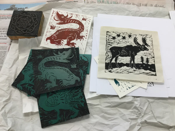 220604|4th June|Lino Block Carving with Monoprint
