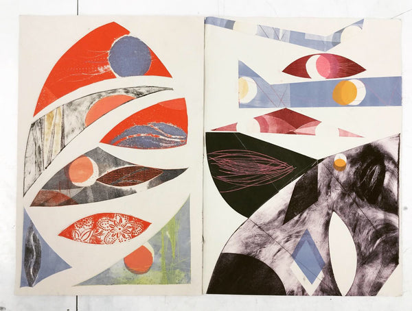 200308|8th March|Sharp Cut & Straight Tear Collagraphs